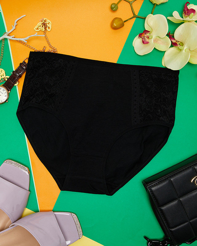 Жіночі чорні бавовняні трусики PLUS SIZE- Білизна