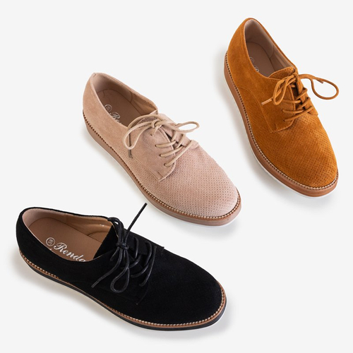 Чорні жіночі еко-замшеві туфлі на платформі