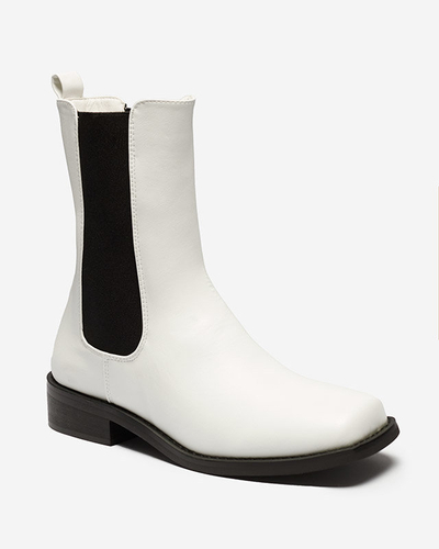 Dámské kotníkové boty Astra bílé kožené elegantní na podzim