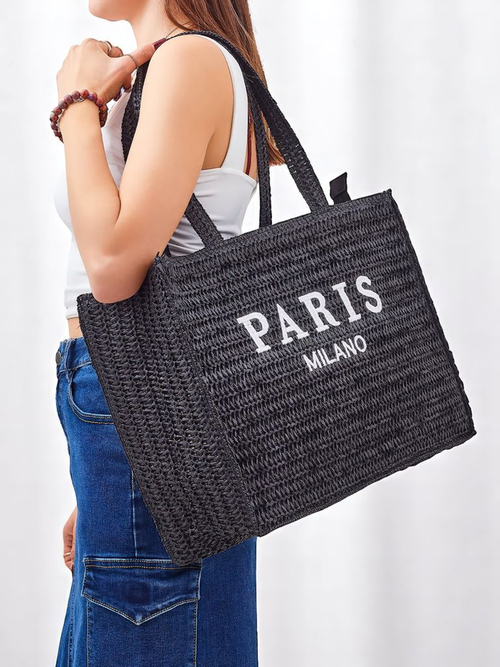 Royalfashion Велика жіноча солом'яна сумка Paris Milano Large