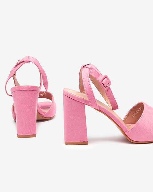 Рожеві жіночі босоніжки на підборах Herra