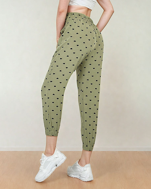 Royalfashion Жіночі тканинні штани з сердечками