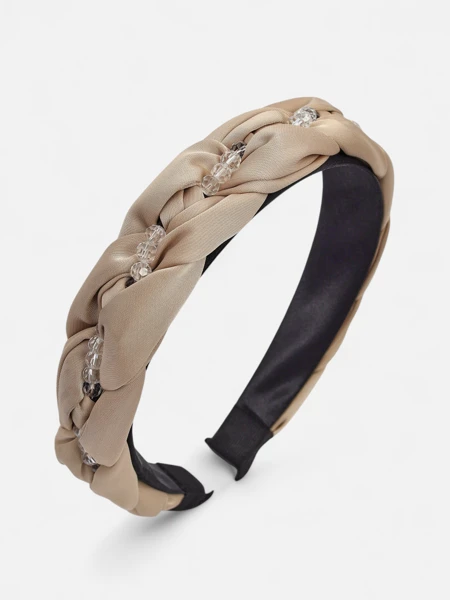 Royalfashion Čelenka do vlasů s copánkovým pletením a perličkami