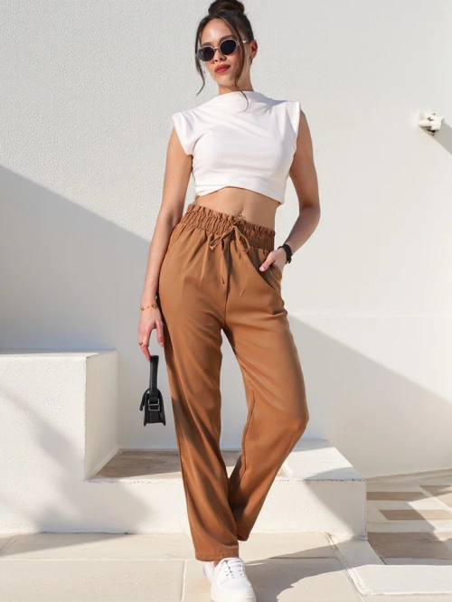 Royalfashion Прості жіночі тканинні штани