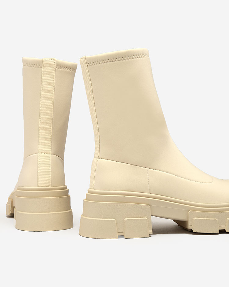 Royalfashion Dámské boty z ekokůže v béžové barvě Classy Girl