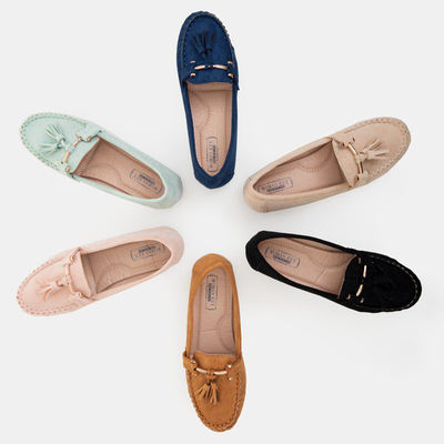 Dámské černé mokasíny s třásněmi Amillad - Obuv