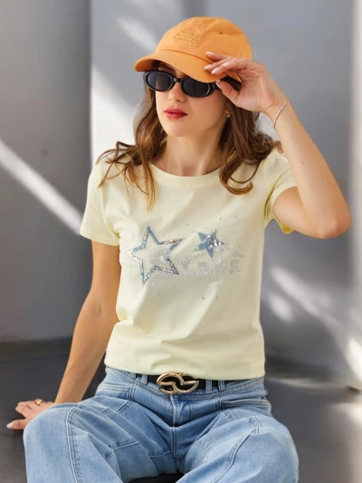 Royalfashion Жіноча бавовняна футболка STARS