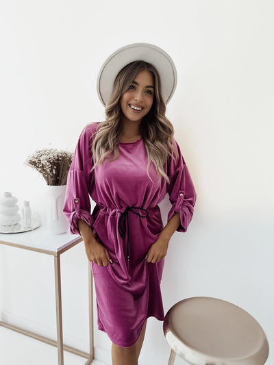 Жіноча сукня міді кольору фуксії Royalfashion