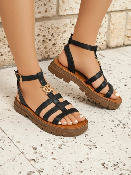 Royalfashion Жіночі сандалі-гладіатори Golden Livia