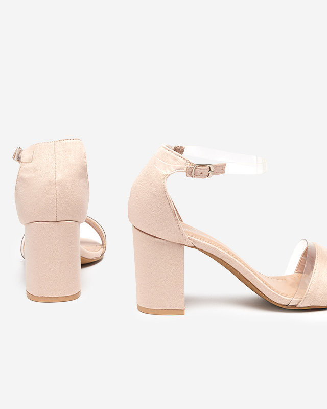 Pastelové světle růžové dámské sandály na sloupku Getino - obuv