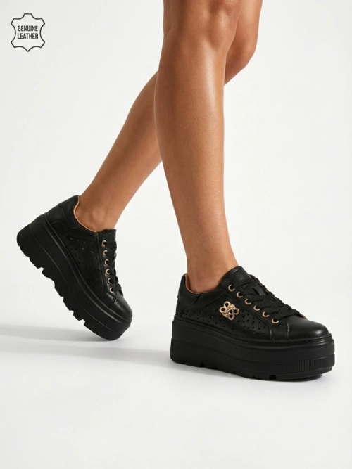 Ажурні спортивні жіночі снікерси зі шкіри натуральної Atelle