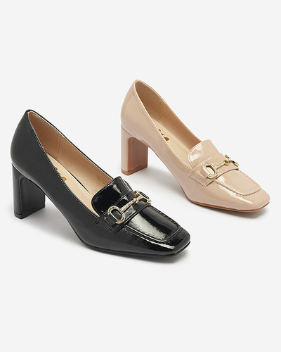 Лаковані жіночі туфлі-мокасини чорного кольору Koccol- Footwear