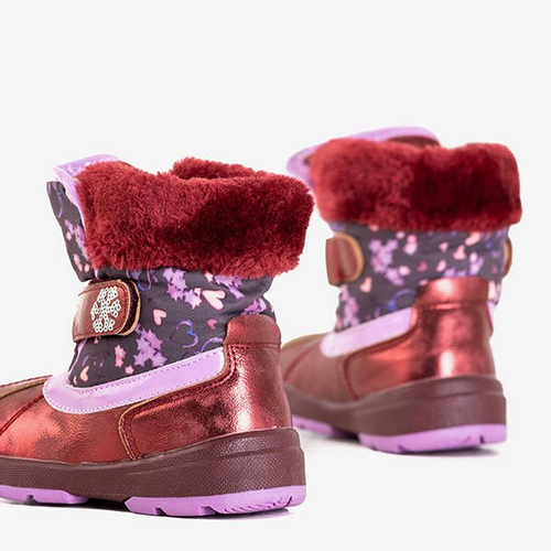 Дитячі темно-бордові снігові черевики Apawa - Взуття