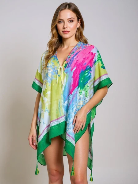 Парео жіноче Royalfashion Callista кольорове до колін V-подібний виріз