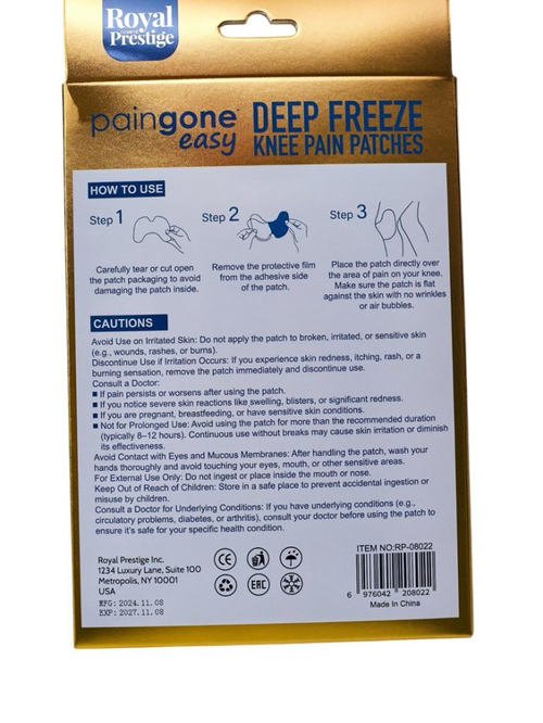 Охолоджувальні пластирі для знеболення колін (6 шт.)