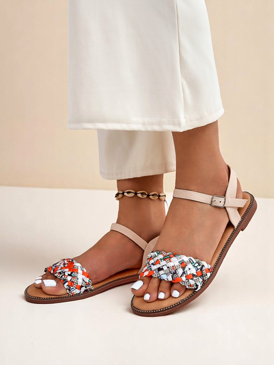 Royalfashion Dámské sandály na ploché podrážce ColorStrap