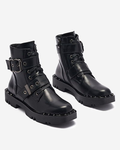 Чоботи жіночі чорні утеплені з орнаментом Erita - Взуття