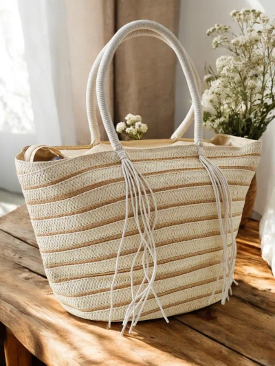 Royalfashion Velká pletená slámová taška pro ženy