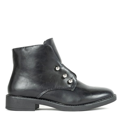 Černé dámské ploché boty na podpatku Retorena - Obuv 1