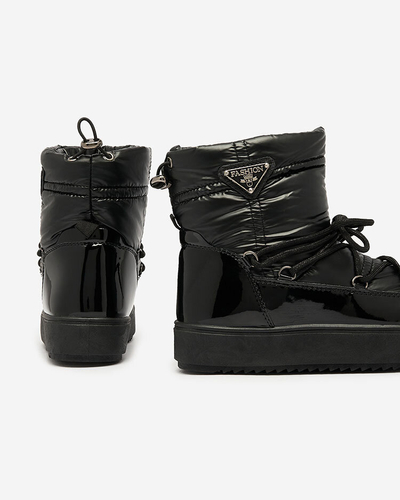 Royalfashion Dámské nazouvací boty a'la snow boots v černé barvě Nevsone