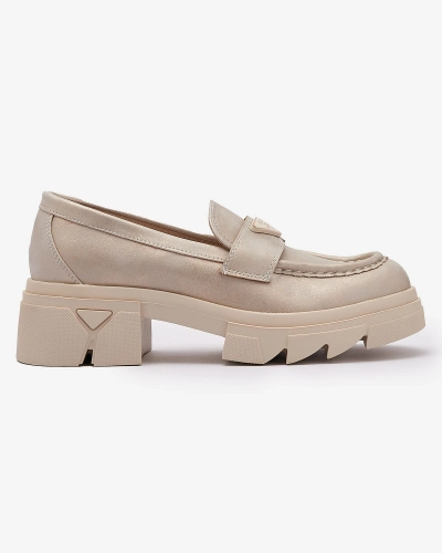 Жіночі золоті мокасини з декором Sarix - Взуття