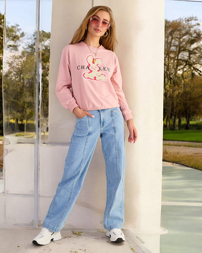 Royalfashion Dámská bavlněná mikina s tenkým potiskem