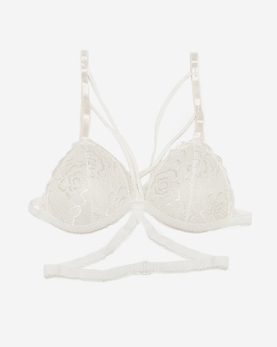 Білий жіночий бюстгальтер з мереживом і бретелями - Нижня білизна