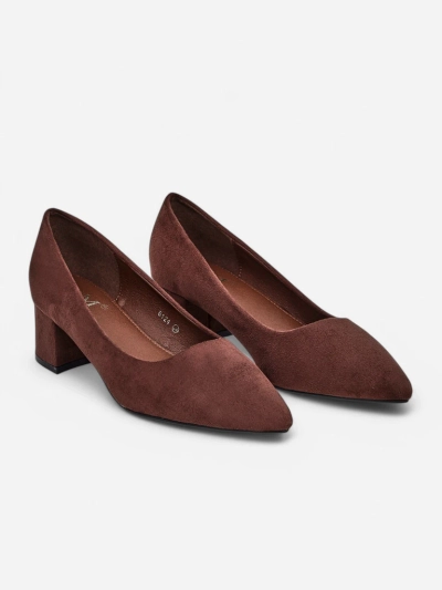 Aurelia Classico – Hnědé dámské semišové lodičky na sloupku 4,5 cm