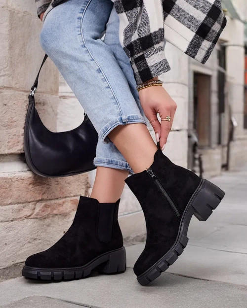 Жіночі оксамитові чоботи на шпильці Royalfashion