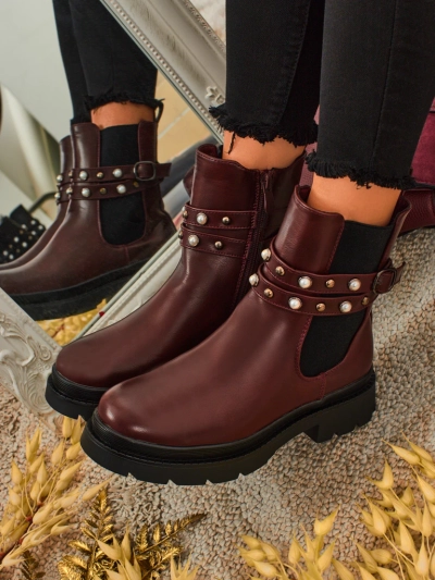 Vyšší dámské kotníkové boty z eko kůže Pearl Mist