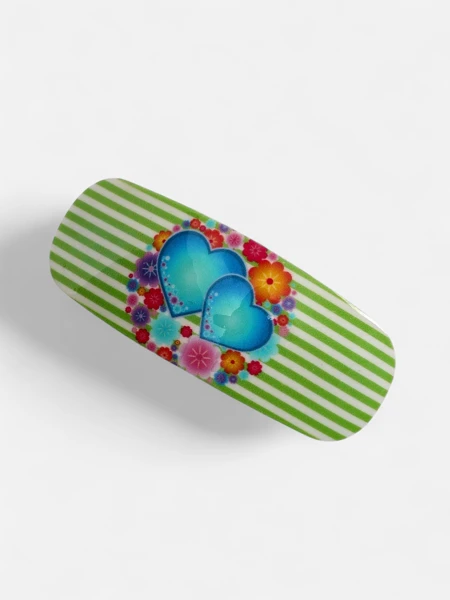 Барвиста дитяча шпилька для волосся з сердечками