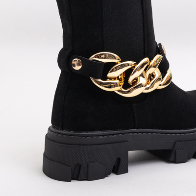 Чорні жіночі черевики з оздобленням Emilita