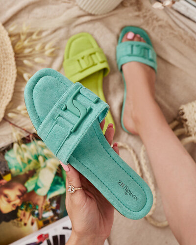 Жіночі шльопанці Royalfashion Mint з пряжкою Rydr