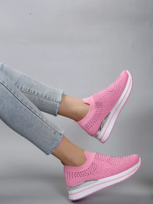 Royalfashion Жіночі спортивні туфлі без шнурків з стразами Ceromie