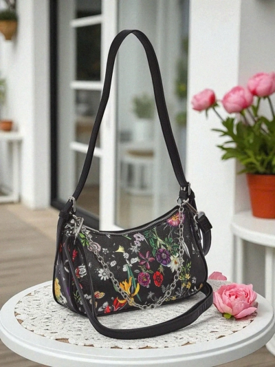 Royalfashion Malá dámská kabelka z eko kůže s květinovým vzorem Lily Bloom