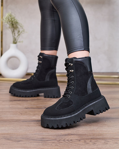 Royalfashion Чорні жіночі черевики Macnev на шнурівці
