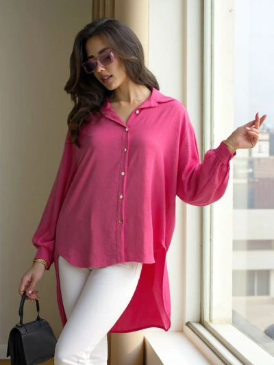 Royalfashion Dlouhá oversized košile pro ženy