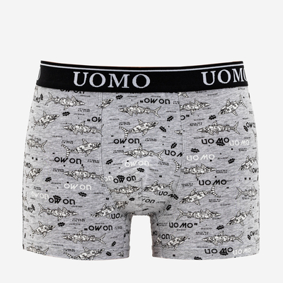 Šedé pánské boxerky s potiskem- Spodní prádlo
