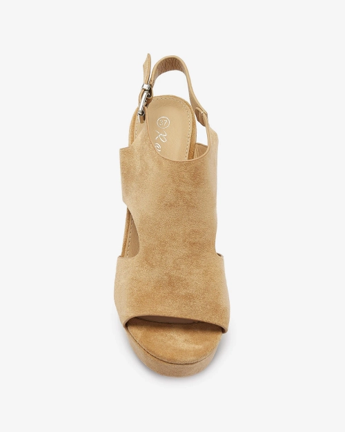 Світло-коричневі жіночі босоніжки на стійкій танкетці Lamiess - Взуття