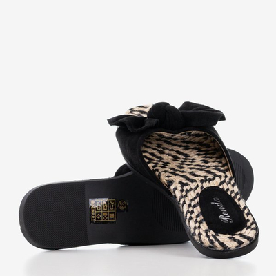 Жіночі чорні тапочки з бантом Revda - Взуття