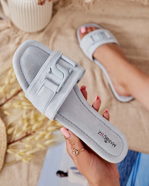 Royalfashion Modré dámské žabky s přezkou Rydr