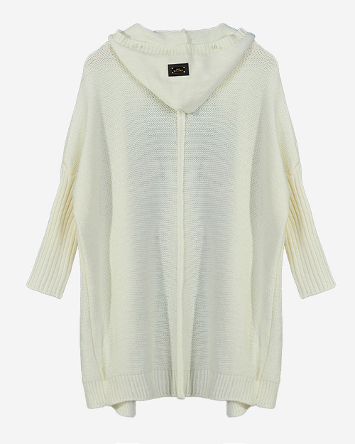 Жіночий довгий кардиган-накидка з капюшоном - Одяг