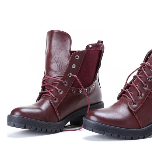 Burgundowe workery Ember- Obuwie