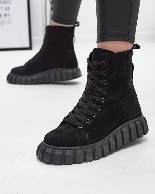 Чорні жіночі черевики з екозамші Alolu- Footwear