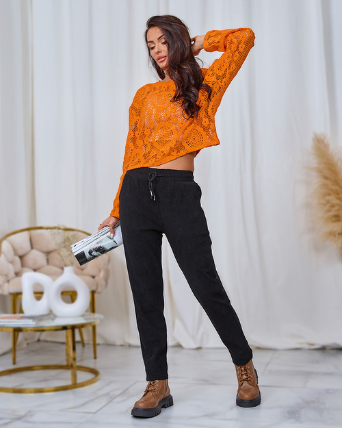 Штани жіночі з вельветової тканини Royalfashion Black