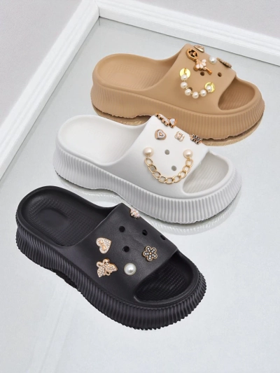 Royalfashion Dámské gumové pantofle se zdobením Slash Glam