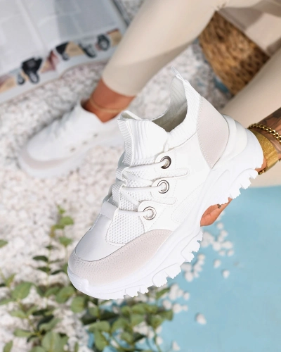 Dámské sportovní tenisky v bílé a béžové barvě Hasola- Obuv