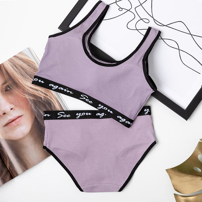 Fialová dámská sada sportovního spodního prádla - Spodní prádlo