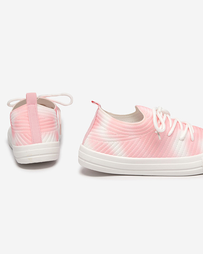 Жіночі біло-рожеві ребристі кросівки Manfer- Footwear