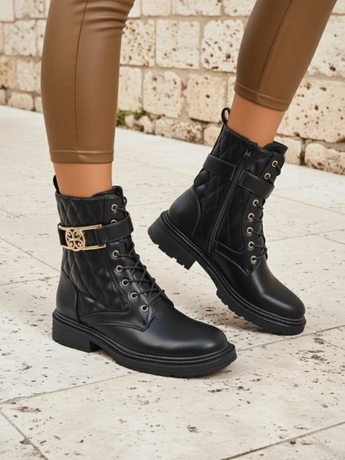 Жіночі стьобані ботильйони з екологічної шкіри Sable Rose